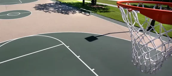 Basketball Goal on an Outdoor Court